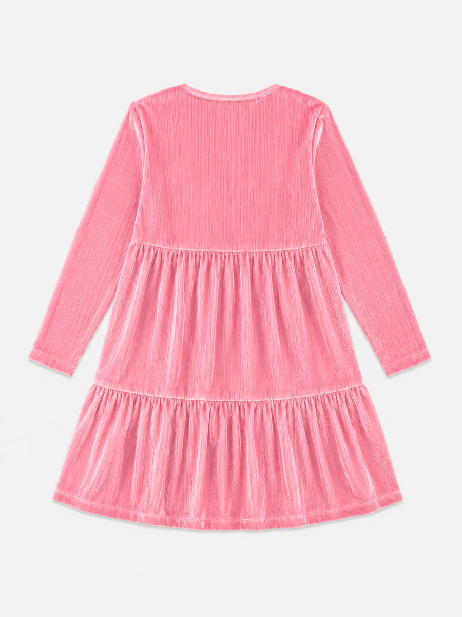 Children's Plush Girl Dress with Embroidery