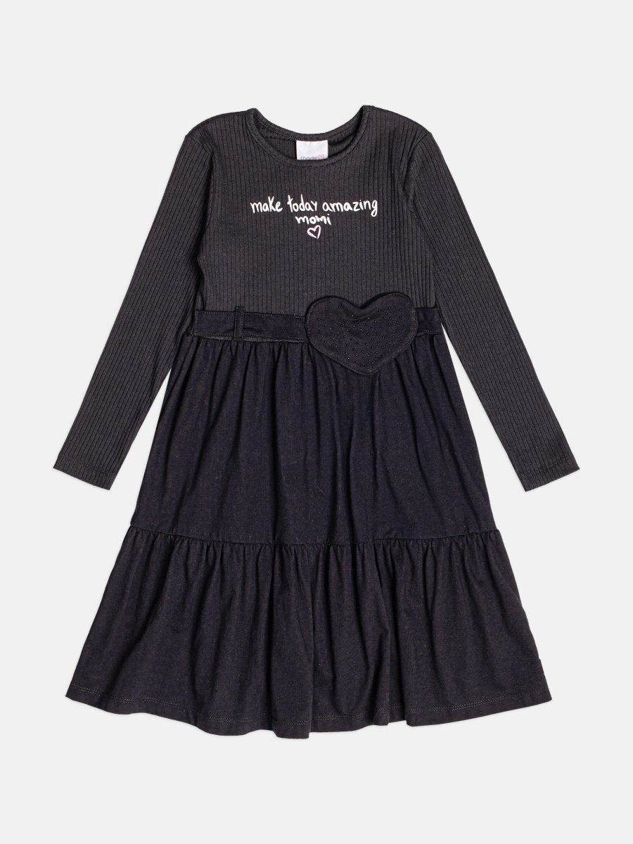 Girls Dress with Heart Bag