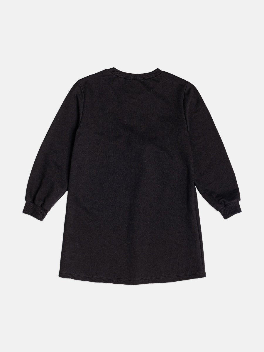 Momi Girls' Dress – Fleece with Little Bear Purse