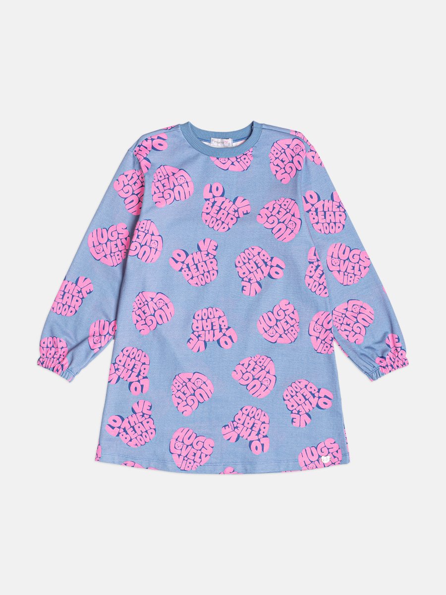 Children's Girl Bear Cool Long Sleeve Dress
