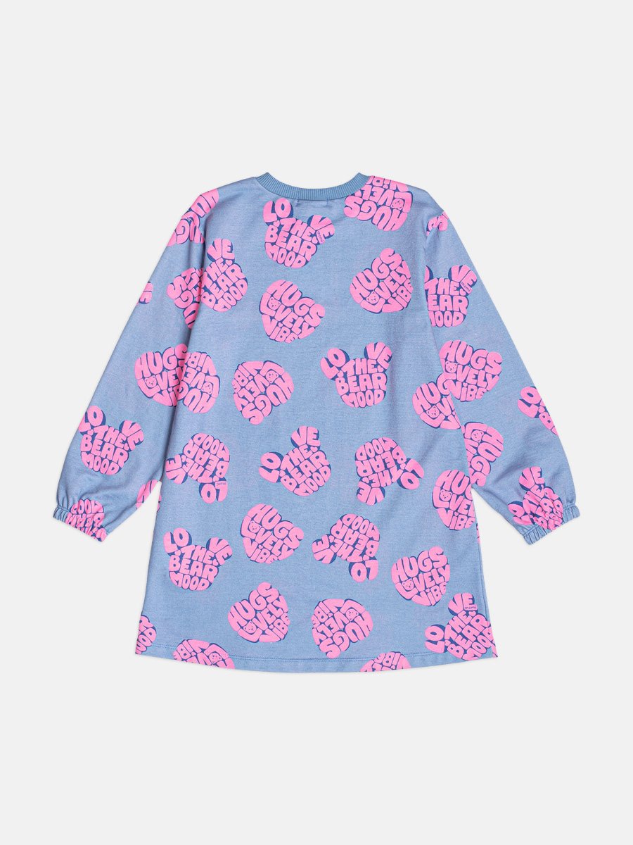 Children's Girl Bear Cool Long Sleeve Dress