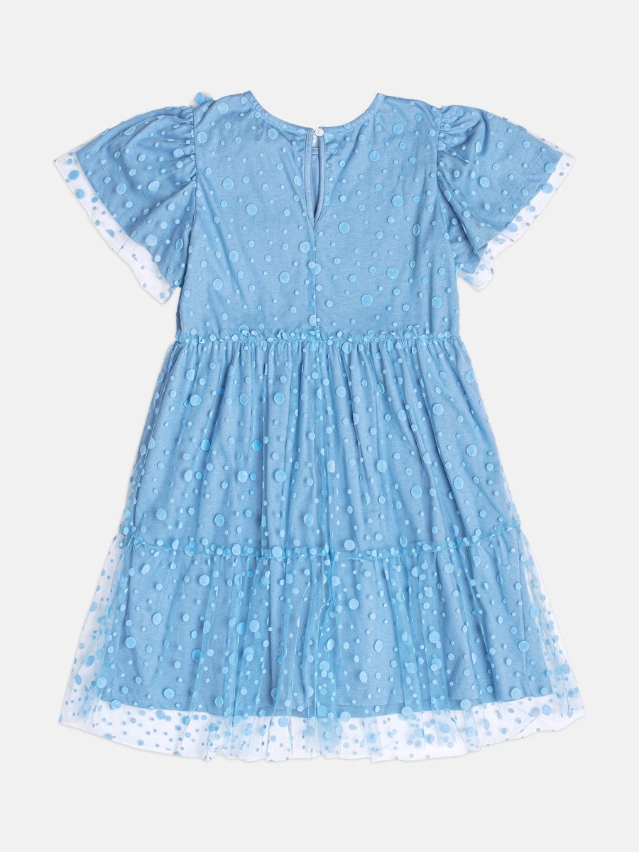 Girls Polka Dot Tulle Dress with Bow