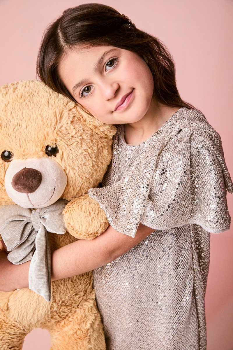 Children's Girl's Mesh Dress with Sequins