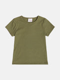 Basic Green Ribbed Children's Girl's Blouse