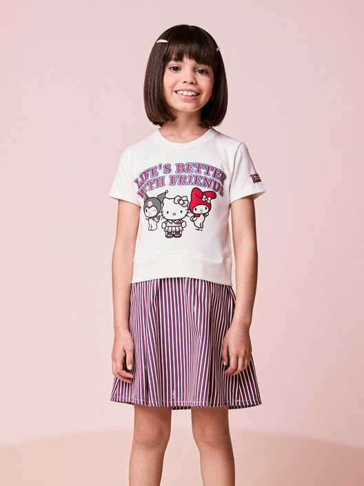 Hello Kitty Girl's Dress with Stripes
