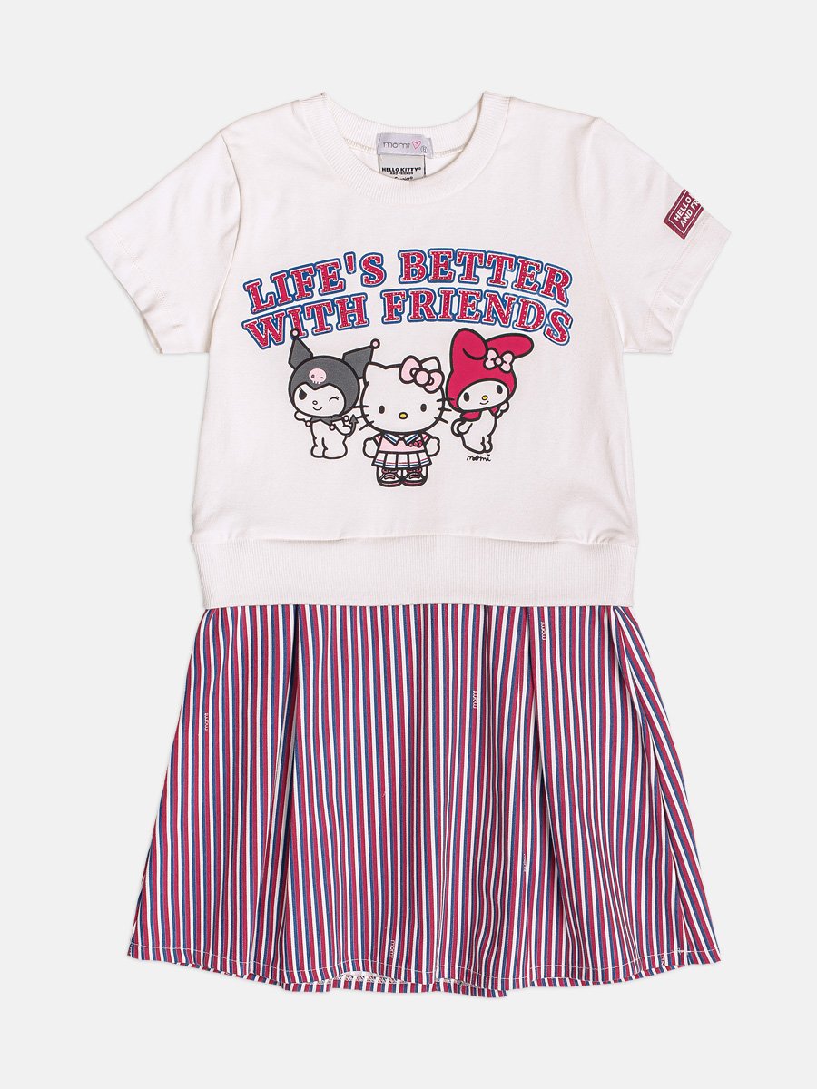 Hello Kitty Girl's Dress with Stripes