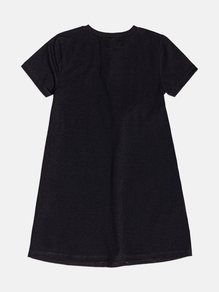 Children's Girl's Short Sleeve Dress with Teddy Bag