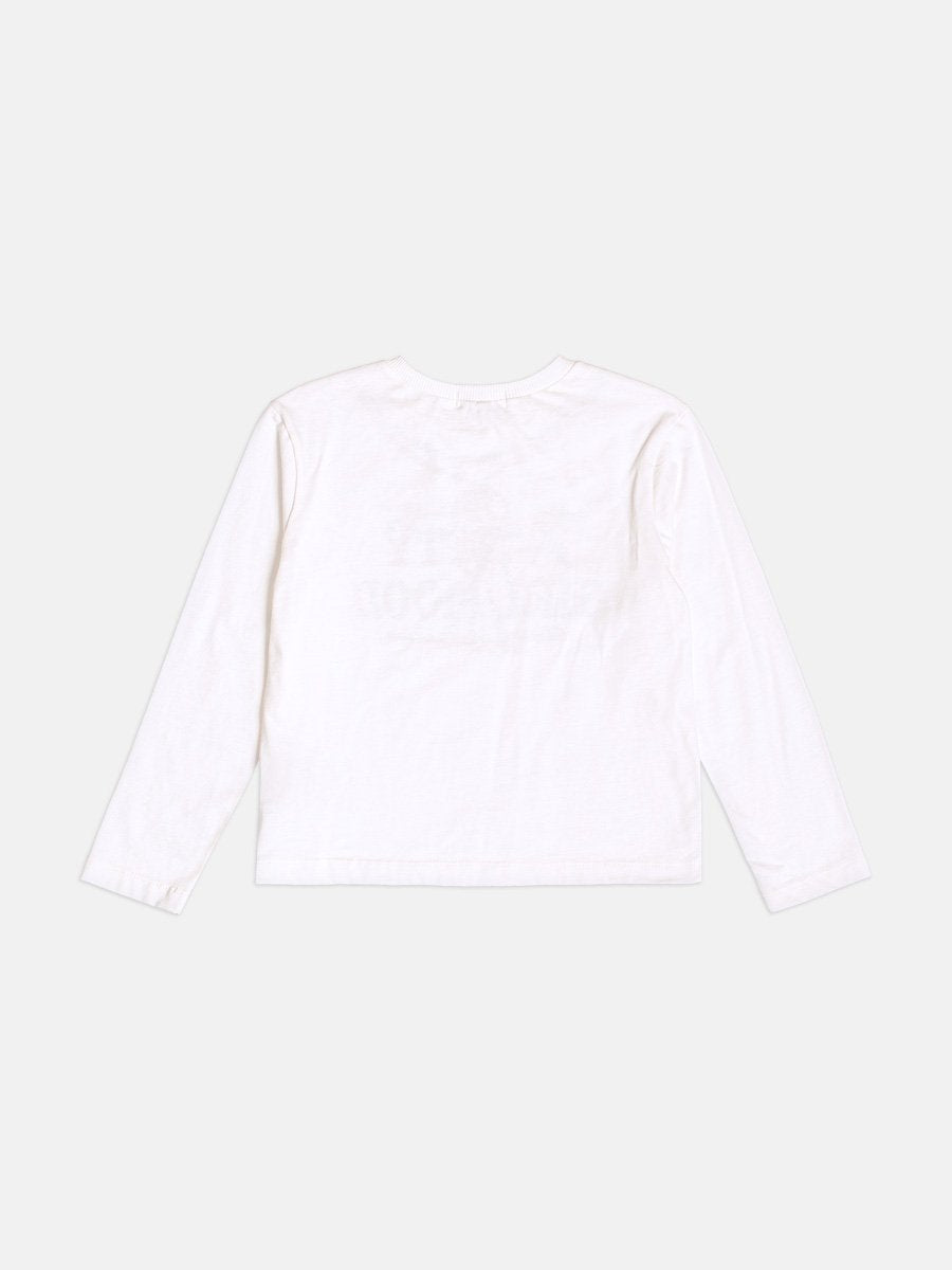 Momi Girls' Top – Long Sleeve Little Bear with Rhinestones
