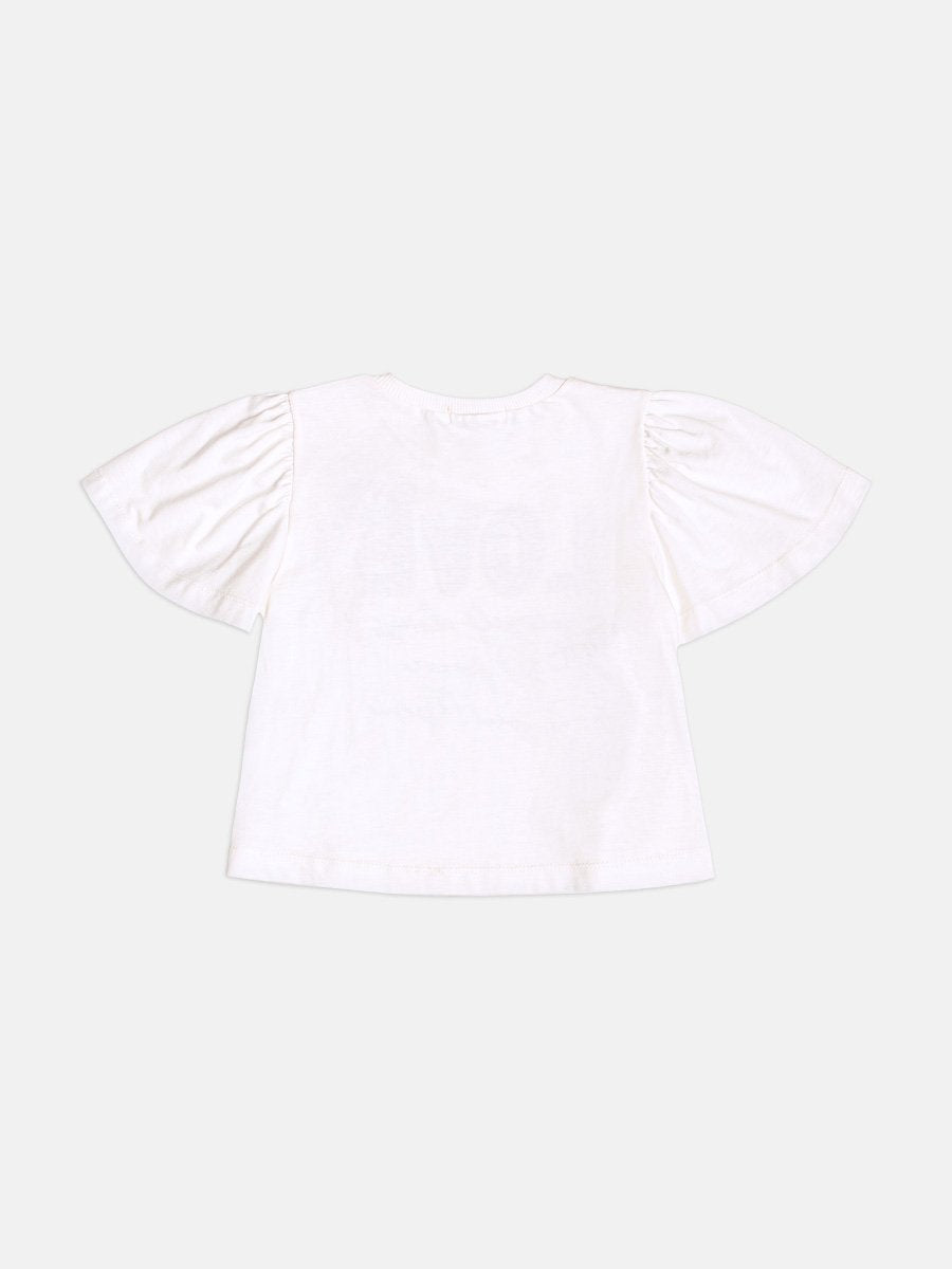 Children's Blouse with Evasê Sleeves and Bow