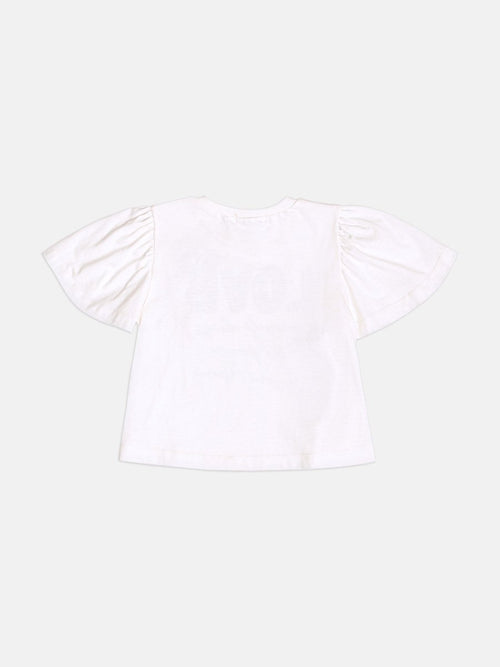 Children's Blouse with Evasê Sleeves and Bow