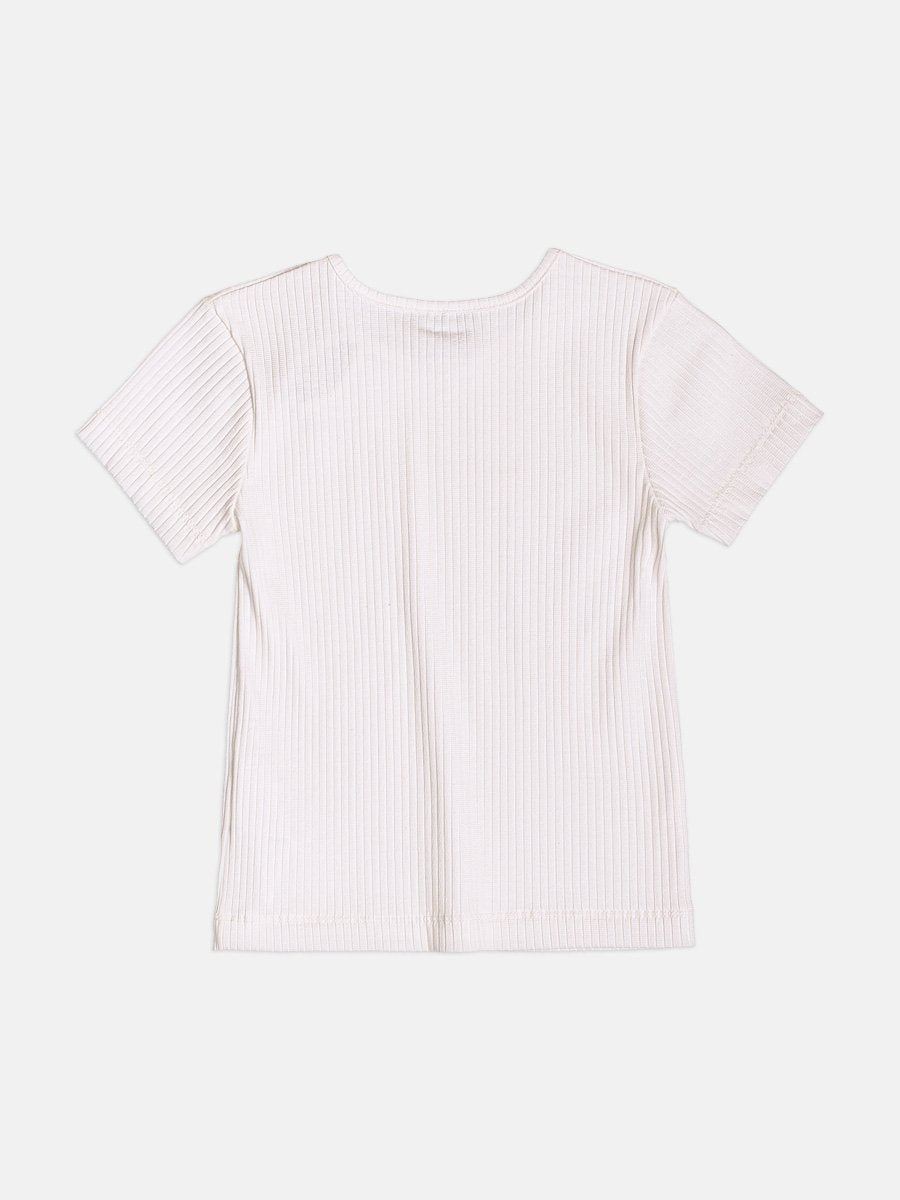 Children's Girl's Short Sleeve Blouse with Velvet Bows