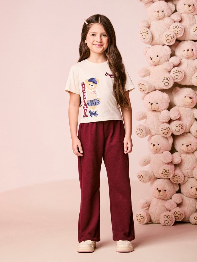 Children's Set Bear Girl with Embroidery