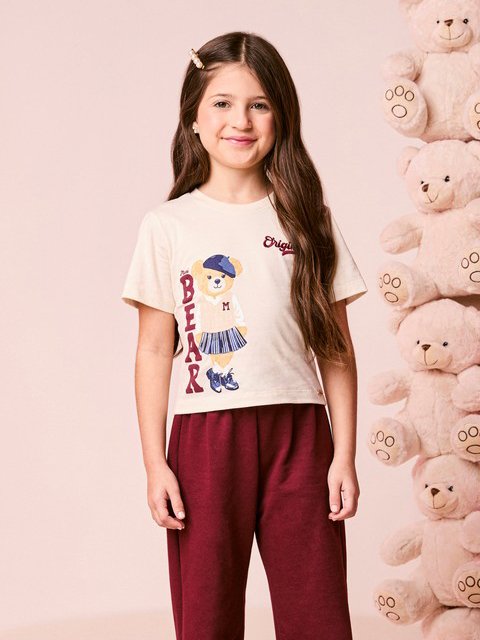 Children's Set Bear Girl with Embroidery