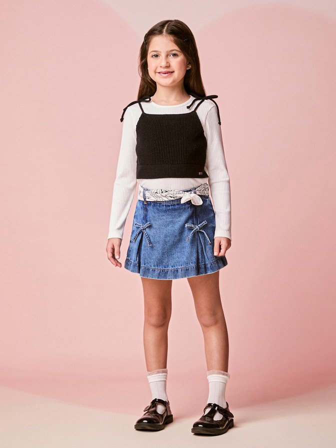 Momi Girls' Top – Top Black Knit