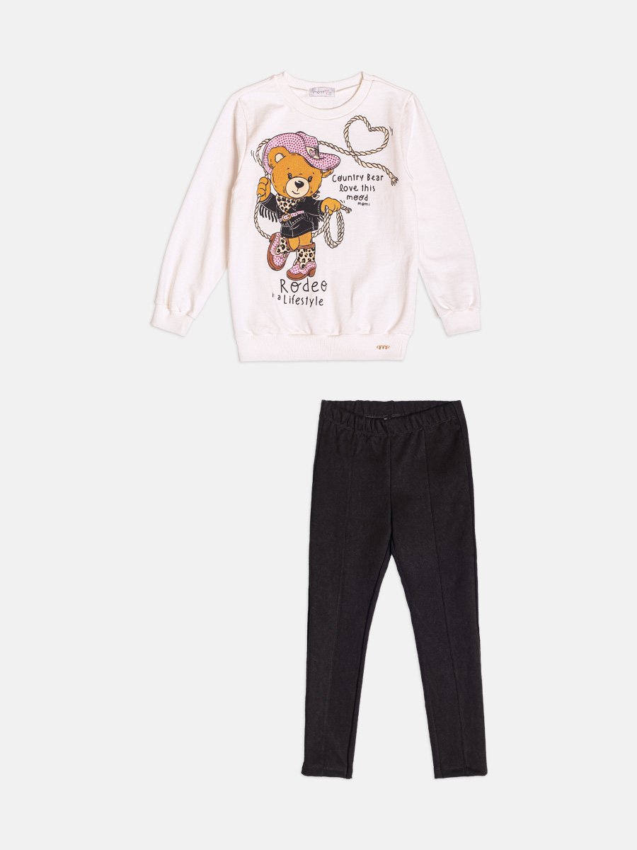 Momi Girls' Set – Long Sleeve Country Bear