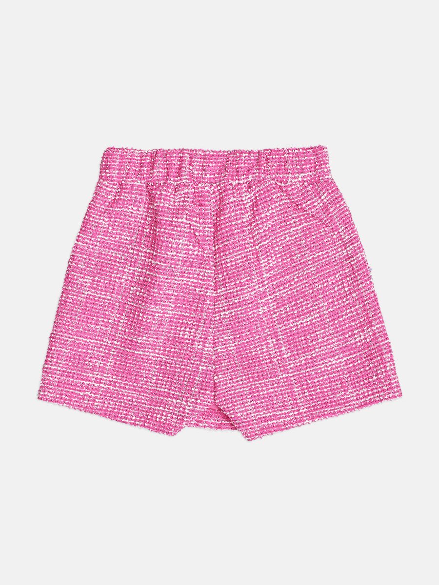 Momi Girls' Set – Tweed Pink with Pocket