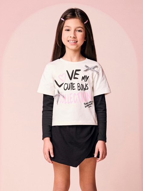 Asymmetrical Children's Set with Bows