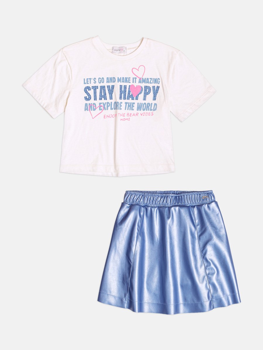 Stay Happy Children's Set with Rhinestones