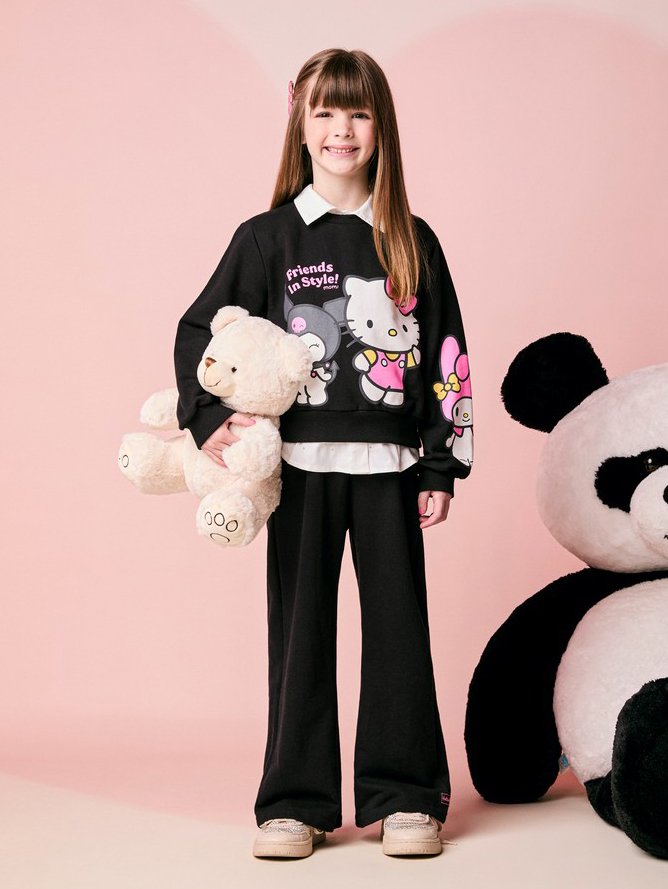 Momi Girls' Set – Fleece Hello Kitty & Friends
