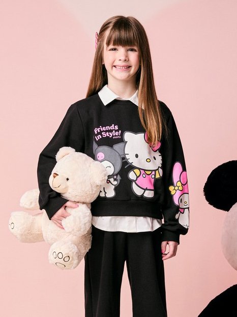 Momi Girls' Set – Fleece Hello Kitty & Friends