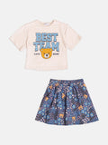 Children's Girl's Floral Teddy Bear Set