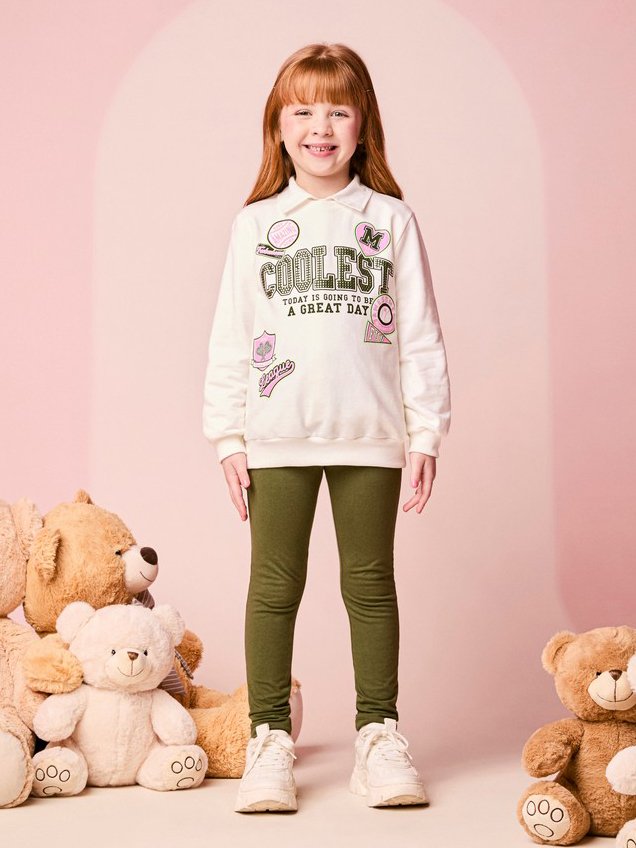 Children's Set of Coolest Sweatshirt with Rhinestones