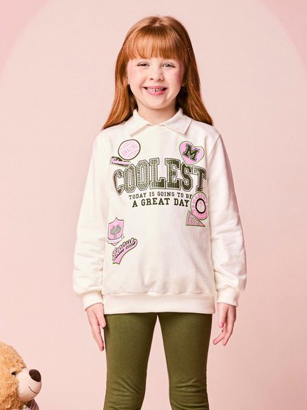 Children's Set of Coolest Sweatshirt with Rhinestones