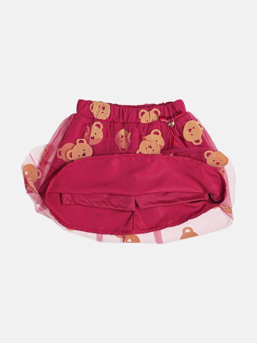 Children's Girl's Long Sleeve Teddy Bear Tulle Set