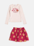Children's Girl's Long Sleeve Teddy Bear Tulle Set