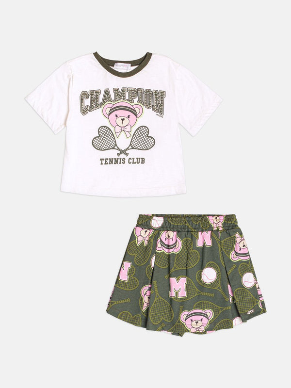 Children's Set Tennis Bear Girl with Rhinestones