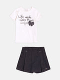 Children's Set Lettering Girl with Pleats