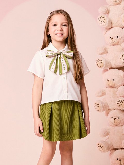 Children's Set for Girls in Velvet with Bow