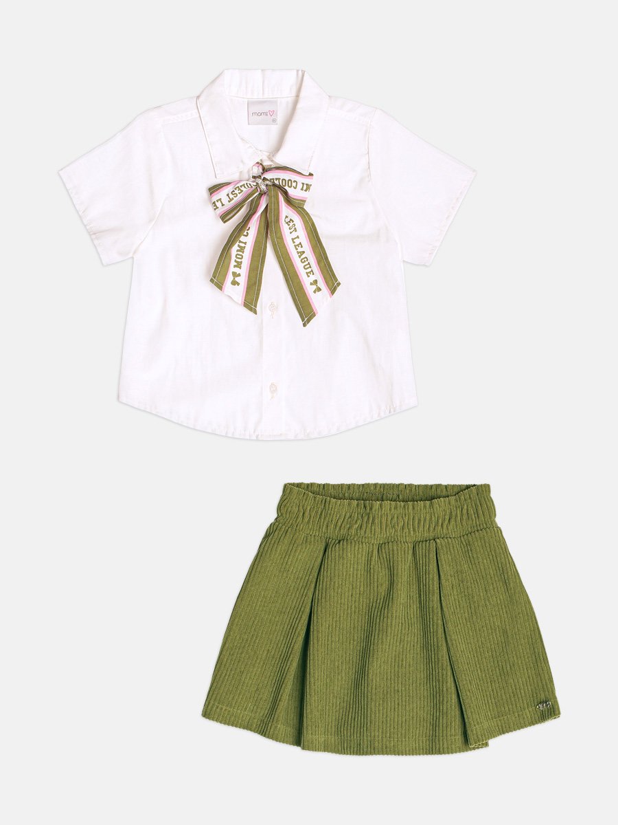 Children's Set for Girls in Velvet with Bow