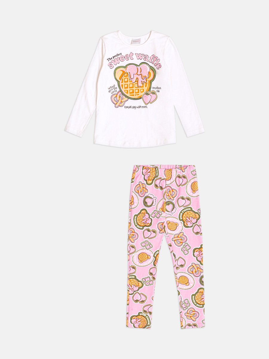 Girls Waffle Bear Set with Rhinestones