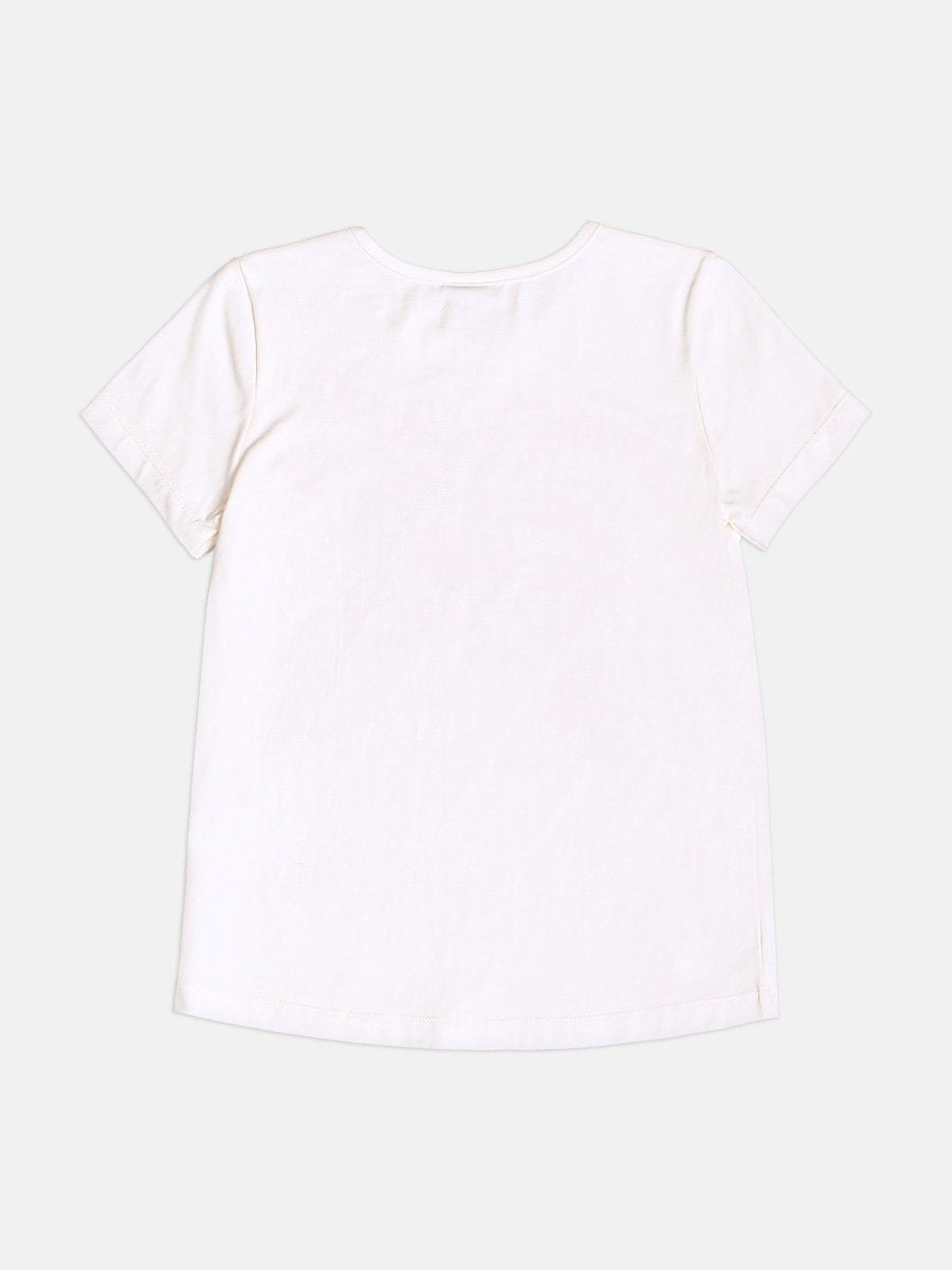 Children's Girl's Short Sleeve Waffle Bear Set
