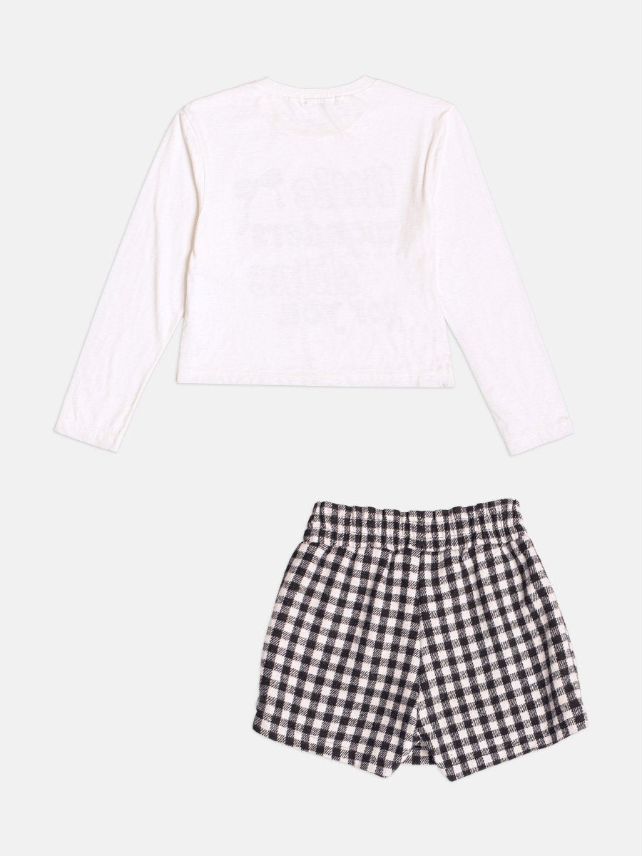 Children's Girl Checkered Set with Lettering