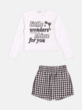 Children's Girl Checkered Set with Lettering