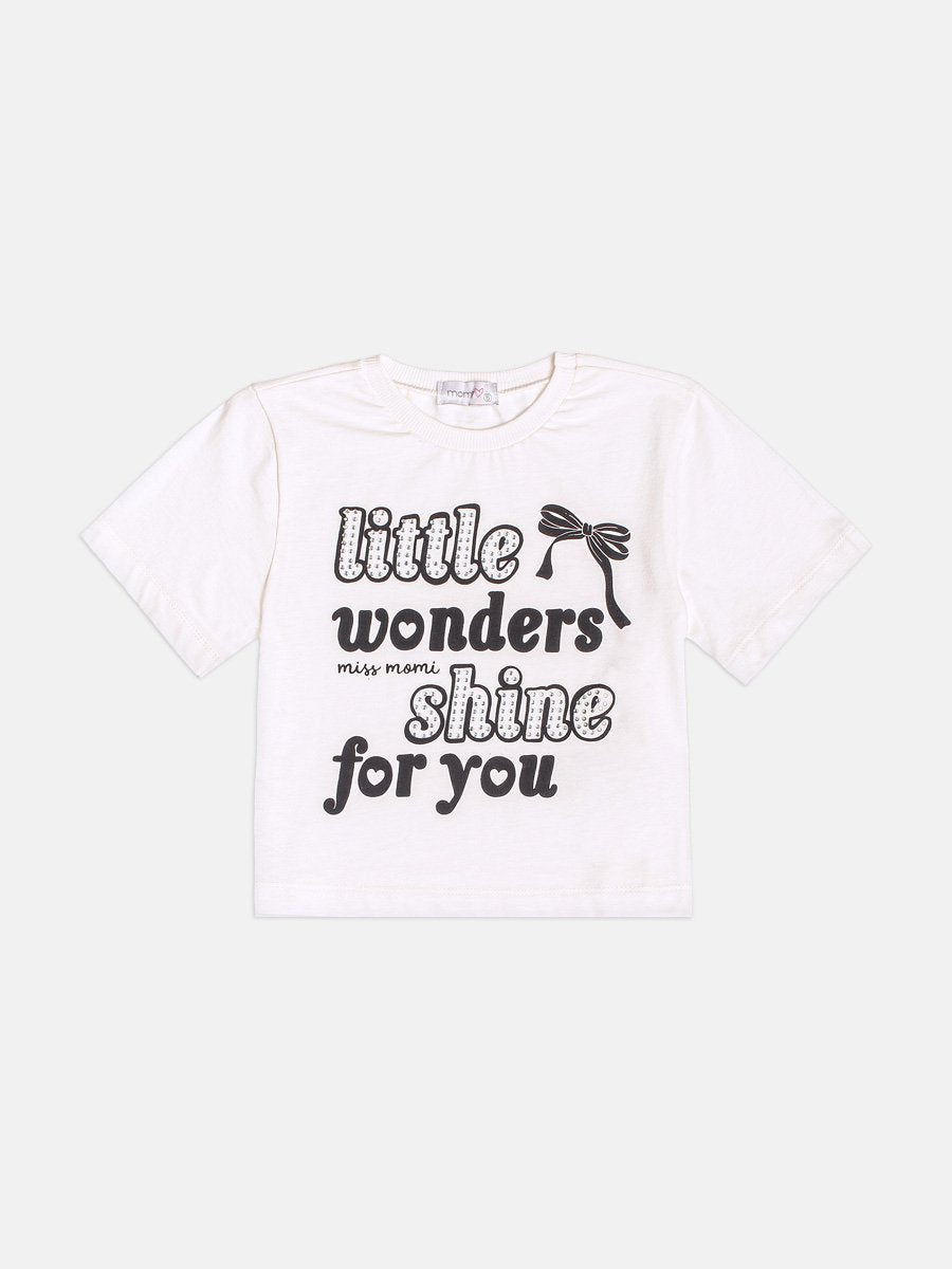 Children's Set for Girls Short Sleeve Plaid with Lettering
