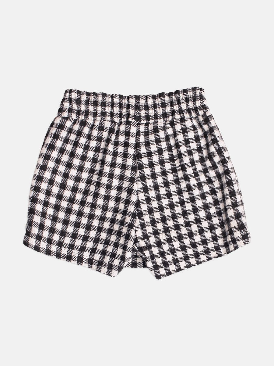 Children's Set for Girls Short Sleeve Plaid with Lettering