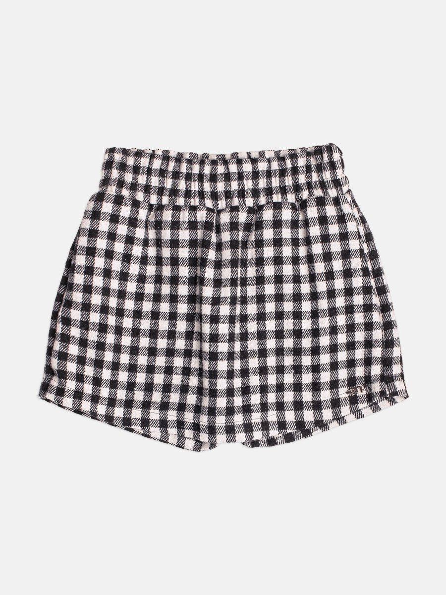Children's Set for Girls Short Sleeve Plaid with Lettering