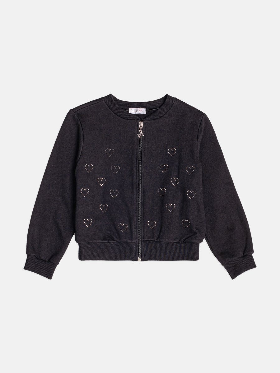 Momi Girls' Set – Fleece with Heart Rhinestones