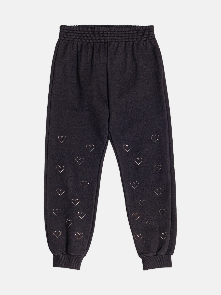 Momi Girls' Set – Fleece with Heart Rhinestones