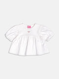 Off Blouse with Balloon Sleeves