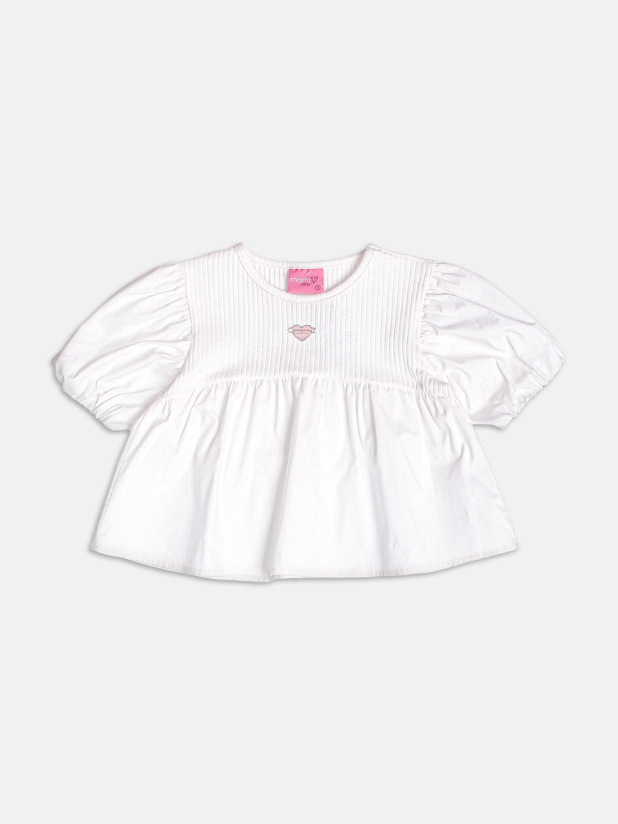 Off Blouse with Balloon Sleeves