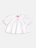 Off Blouse with Balloon Sleeves