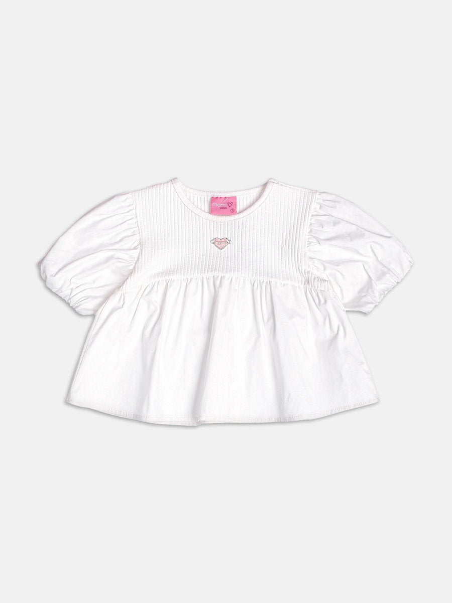 Off Blouse with Balloon Sleeves