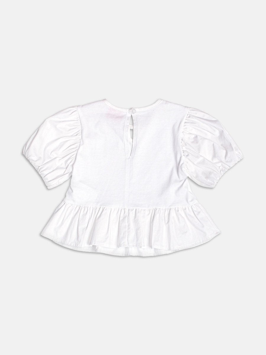 Off Blouse with Balloon Sleeves
