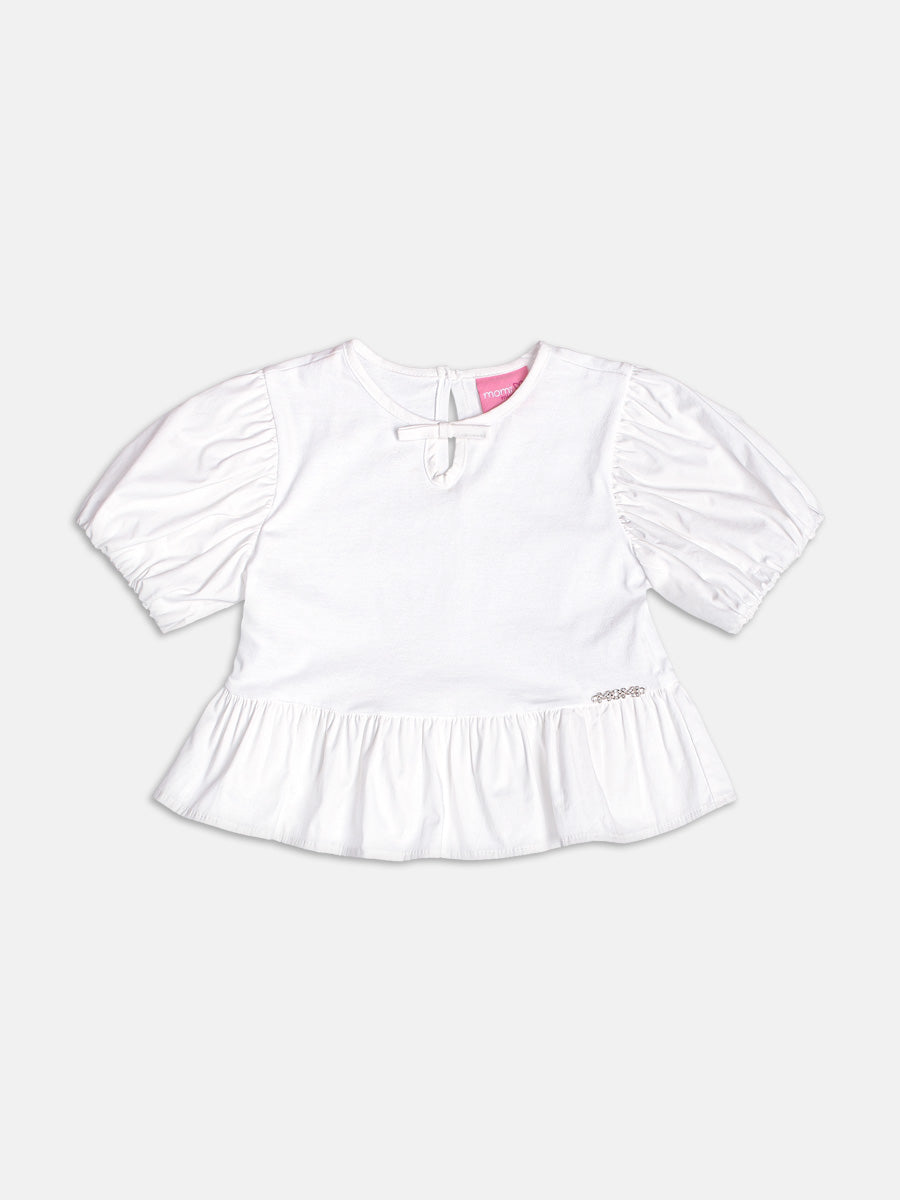 Off Blouse with Balloon Sleeves