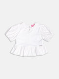 Off Blouse with Balloon Sleeves