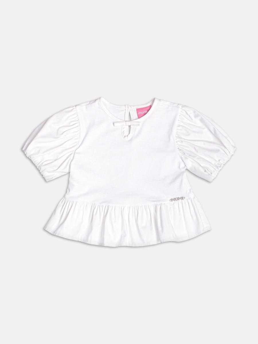 Off Blouse with Balloon Sleeves